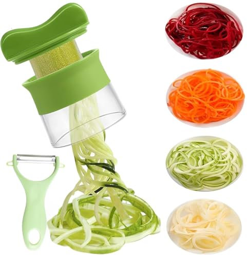 Spiralizer for Sweet Potato, Carrot, Zucchini Pasta, Cucumber and Courgette - UK Vegetable Slicer for Spiral Fries and Onions