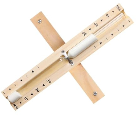Sauna Hourglass Sand Timer 30 Minute, Wooden Rotating Sand Watch 30 Min, White Sand Clock, Reloj De Arena, Hear Resistant Wood Hour Glass Sandglass for Sauna SPA Room