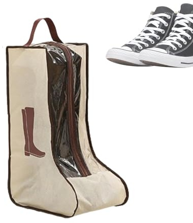 Skoväska för stövlar - bärbar förvaringsväska med handtag | dammskydd för stövlar, garderobsorganisatör, skoöverdrag för skydd och förvaring, Beige, Consulte la descripción, Lång stil