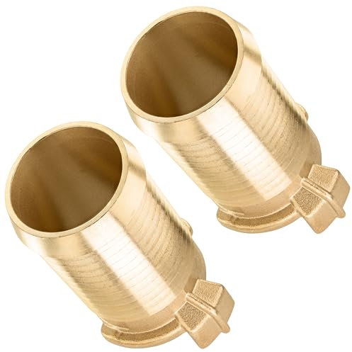 Poppstar 2x raccordo rapido in ottone con beccuccio da 1 1/2 pollice, diametro interno del tubo flessibile 38 mm (raccordo su beccuccio da 1 1/2)