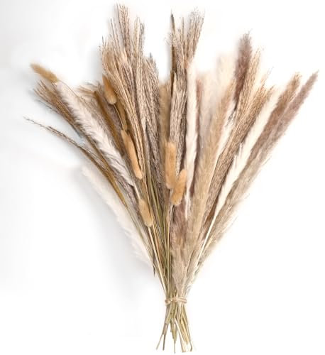 Bouquet di fiori secchi, erba della pampa, coda di coniglio, fiori secchi per la casa, camera da letto e soggiorno (stile 2)