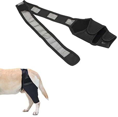 Febuliy Hunde-Knie-Ellenbogen-Bandage, Verstellbarer Wundschutz für Haustiere (M)