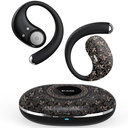 Écouteurs intra-auriculaires ouverts Bluetooth 6.0, écouteurs à clip sans fil avec 36 heures d'autonomie, réduction du bruit, écouteurs mains libres, siège confortable pour la course, le fitness et