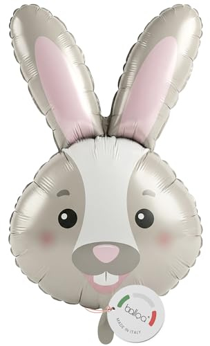 balloa Ballon gonflable XXL en forme de tête de lapin de Pâques - Ballon à l'hélium - Décoration d'anniversaire d'enfant - Ballon lapin pour Pâques, fête d'enfant, décoration de printemps, cadeau