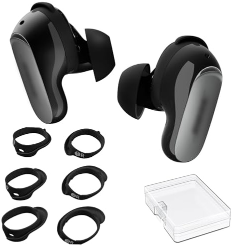 AhaStyle Crochets d'oreille pour Bose QuietComfort Ultra 2e Gén/Ultra | 3 paires (S/M/L), Rangement Inclus, Silicone Confortable, Antidérapants, Ajustement Sûr, Ultra 2e Gén D'oreille Embouts Sport