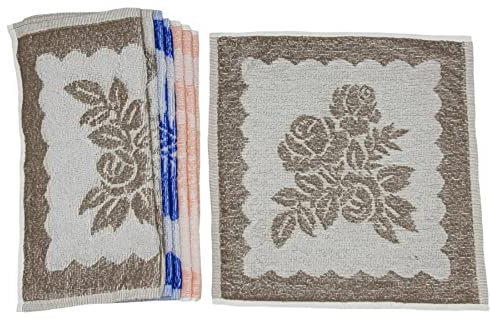 Ilkadim Export 8 Stück Waschlappen 100% Baumwolle, 30 x 30cm, Set farbig gemischt, (Rosen)