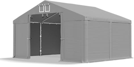DAS COMPANY Lagerzelt 3x4m wasserdicht grau Zelt 560g/m² PVC Plane hochwertig Zelthalle Summer SD - Faltpavillon - Gartenpavillon - Pavillon - Lagerhallen - Gartenhaus - Zeltgarage - Garagenzelt