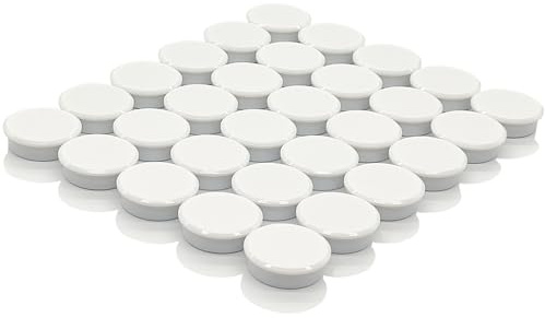 ZDZBLX Magnete für Magnettafel, 30 Stück Mini Magnete Stark, Bunte Kühlschrankmagnete, Klein Magnet Rund, Whiteboard Magnet, Tafelmagnete für Magnetwand, Pinnwand & Büro - Magneten Starker Halt (Weiß)