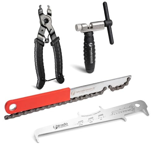 OTRADO® Fahrradkette Werkzeug Set mit Kettennieter/Kettenzange/Kettenmesslehre für alle 5 bis 12 Gang/Kettenschloss Zange und Kettenpeitsche für 9 7 und 8 Fach
