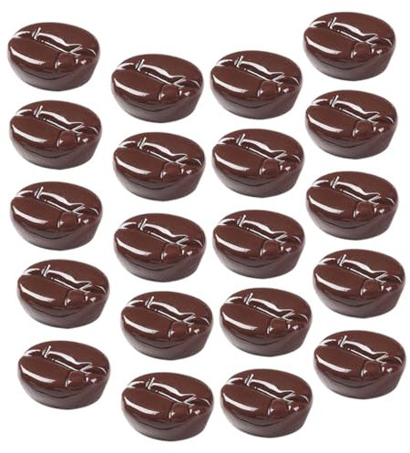 Abaodam 20pcs Artificial Coffee Beans Realistic Faux Simulation Decor for Crafts Home Parties and Photo Props Lifelike Resin Beans for Hair Clip Phone Case and Restaurant Decoration