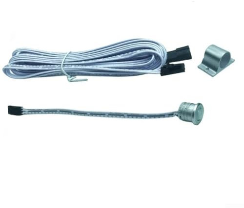 Interruttore con sensore di movimento PIR con cavo di prolunga da 5 m per controller LED per luci scale, 12 V/24 V, accensione e spegnimento automatico, rilevamento a 120° (sensore)