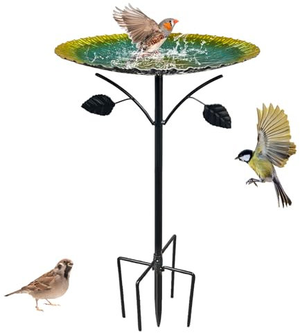 Bseical Vogeltränke stehend groß für Garten mit 5 Zags 84cm Vogeltränke