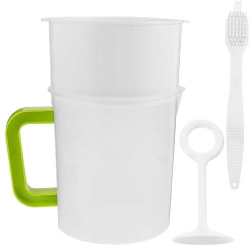Gatuida Soybean Straining Cup and Fruit Juice Sifter 1.5l Fine Mesh Filter Multipurpose Kitchen Strainer with Brush for Home Cooking and Beverage Preparation