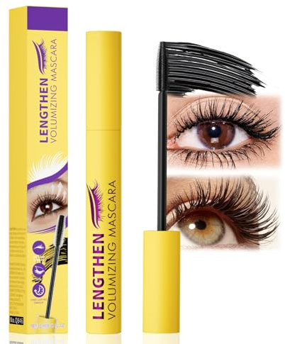 Waterproof Mascara Black, Tubing Mascara for Older Women & Sensitive Eyes, Volumising & Lengthening, False Lash Effect, Longer Curling, Smudge Proof, Long Lasting