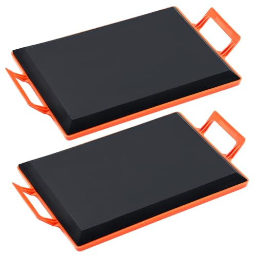Gemscream 2 Pack Foam Kneeler Board Extra Large Kneeling Board Concrete Knee Boards Sliders Tools with Handles for Work Construction, Gardening, Cleaning, Home Renovation, 19.5 x 15.35 Inches