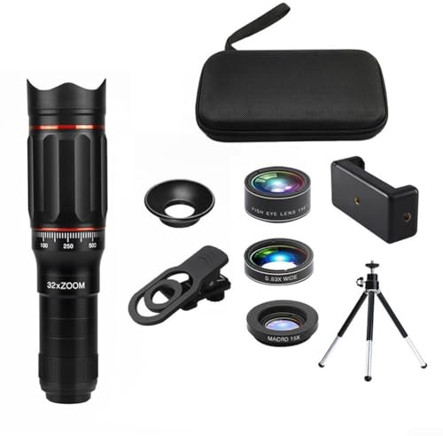 Teleobjetivo móvil 32X Monocular con FMC para BAK4 y lente objetivo de 32 mm para alto contraste de poca luz al aire libre