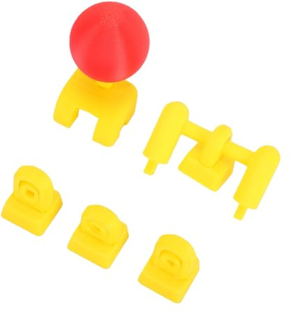 Greensen 3D-tryckt Joystick Keycap, Plast 4 Key Linkage Retro Joystick Keycap för Mekaniskt Tangentbord WASD-tangenter, 7-komponentset för Spelinstallationsanvändare (Gul Röd)