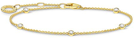 THOMAS SABO Armband weiße Steine gold 925 Sterlingsilber, 750 Gelbgold Vergoldung