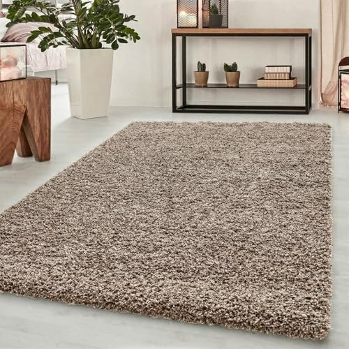 Abaseen Soft Thick Plain Shaggy Living Room Area Rug, Light Beige, 60x110cm