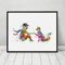 Peinture sur toile petit Prince renard aquarelle peinture chambre d'enfants décoration maternelle oeuvre Hd impression affiche 21x30 cm sans cadre
