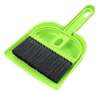 Mini-Kehrschaufel-Set, tragbare Kunststoffbürste, Reinigungs-Kehrschaufel für die Käfigreinigung von Tieren, Meerschweinchen, Kaninchen, Hamstern, Reptilien (grün)