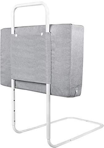 YUENFONG Bettgitter Bettschutzgitter 50cm Rausfallschutz für Kinder Höhenverstellbar Kinderbettgitter für Bett, 5-Loch Verstellbare Seitenschutz, 1 Stück, Leinen Grau