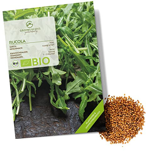 BIO Rucola Samen (Diplotaxis tenuifolia, 750 Korn) - Wilde Rauke Saatgut aus biologischem Anbau ideal für die Anzucht im Garten, Balkon oder Terrasse