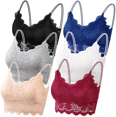 Leezepro Brassière Femme Dentelle Coussinets Amovibles Brassière Dentelle de Sport pour Femme Multicolore-1 M