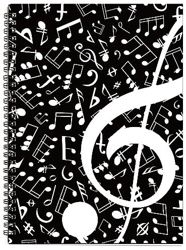 MAXCURY Blank noter komposition manuskript personal papper konst musik anteckningsbok svart 100 sidor 26 x 19 cm (musiknot)