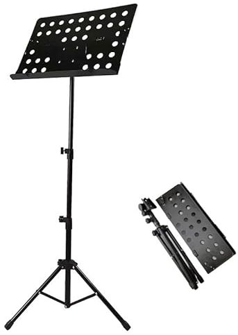 Notenständer für Notenblätter, höhenverstellbar, faltbar, für Orchesterbuch, Papier und Mikrofon, Stativständer
