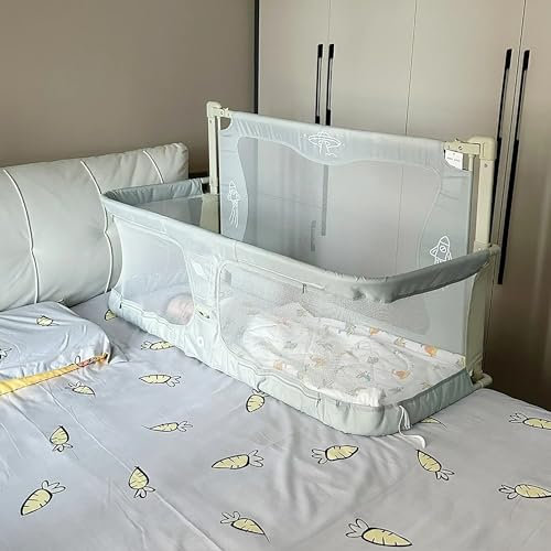 3 in 1 Babybett, Babywiege, beistellbett Baby Boxspringbett,laufstall babybett faltbar,atmungsaktiver Stubenwagen,next To Me Crib,reisegitterbett mit Moskitonetz,der auf das Bett gestellt werden kann(