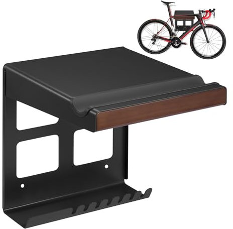 Mimoke Supporto da parete per bicicletta, per interni, per biciclette, con ganci, design compatto e robusto, imbottitura protettiva, spazio aggiuntivo, facile da installare