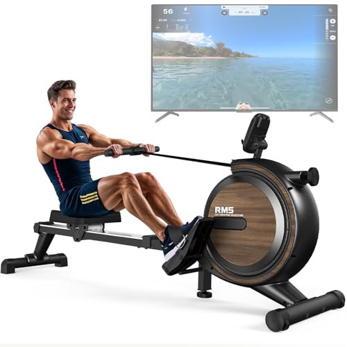 MettleMatic Rudergerät für Zuhause Klappbare Rudergeräte: Rudermachine kombiniert mit Krafttraining, Magnetisches Rudergerät mit Bluetooth & 16-Stufigem Verstellbaren Widerstand (Schwarz)