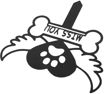 IWOWHERO Cuore Commemorativo Metallo Per Animali Domestici Targa Da Giardino Decorativa Per Cimitero Facile Da Usare Resistente Per Creare Atmosfera Di Campo Santo e Cortile