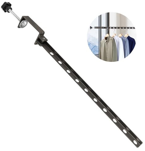 Modixun Clamp-on Clothes Drying Rack, No-Drill Foldable Laundry Clothing Drying Rack Wall Mounted, Indoor Outdoor Balcony Window Firm Steel Laundry Hanger Dryer Rack, 1 Pack