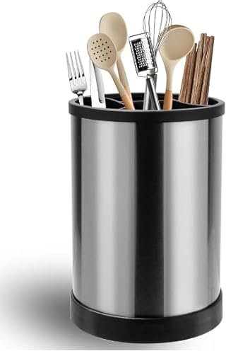 Portautensili Da Cucina,Organizer Cucina Adatto Per Utensili E Posate, Girevole A 360°,Contenitore Girevole A Scomparti Per Portamestoli Cucina Per Piano Di Lavoro,Organizzatore Di Utensili Cucchiaio