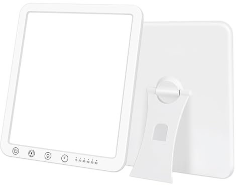 Tageslichtlampe, 15000 Lux Lichttherapielampe mit 3-Farbtemperaturen, 5-Helligkeitsstufen und Timing-Funktion, UV-freie Touch-Control Sonnenlicht Lampe, Simuliertes Tageslicht, für Zuhause Büro