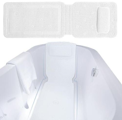 STFALI Tappetino per vasca da bagno con cuscino, tappetino per vasca da bagno, per sostenere la testa, la spalla e la schiena, per immersione nella vasca da bagno