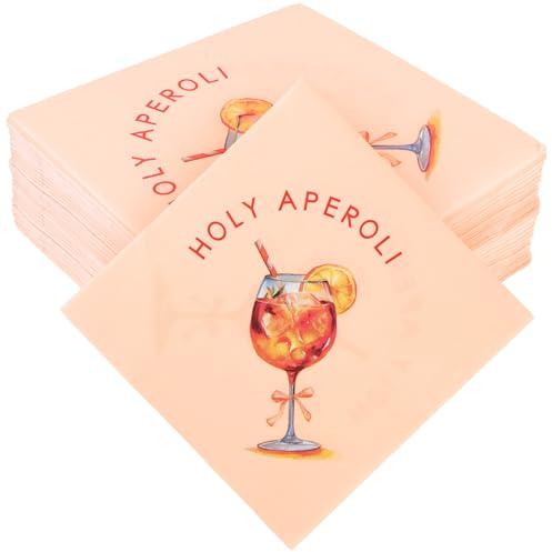 MEJOSER 50 Stück Servietten Aperol Tischdeko Aperoli Deko 33x33cm Geschenk für Aperolliebhaber JGA Geburtstag Mottoparty Karneval Fasching Weihnachten Orange