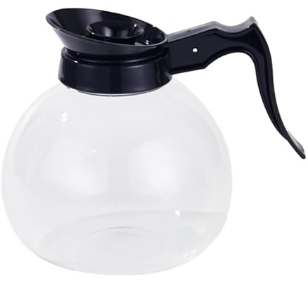 KLKCMS Coffee Pot Decanter 1700ml Home Espresso Machine Accessories Glass Carafe Coffee Kettle for Office Brewer Coffees Maker Cafe, Style A