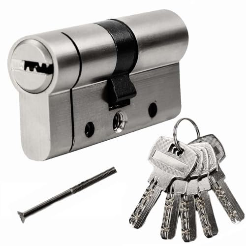 SEPOX® 60mm(30/30) Anti-Snap Euro-Türzylinder, Hochsicherheits 6-Stift, Messingkörper, Edelstahl verstärkter Anti-Bohr-, Anti-Pick-, Anti-Bump-Türzylinder mit 5 Schlüsseln