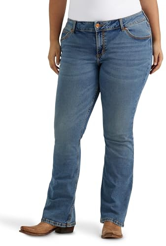 Wrangler dam Jeans Women's Willow Mid Rise Performance Waist Boot Cut Ultimate Riding Jean