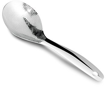 Mali'S 10564 – Cuillère de service à riz, cuillère à risotto, grande cuillère avec aspérités – Inox, 23.5 x 7.5 x 2 cm, Argent