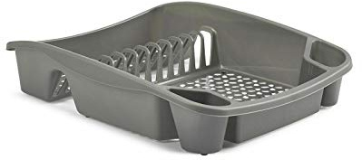 Galleries Plastic Kitchen Sink Dish Drainer Cutlery Plate Cup Storage Holder Rack Tidy (Silver, Large Dish Drainer)