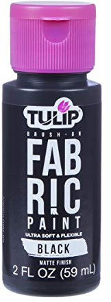 Tulip Brush-On Fabric Paint 2oz, Matte Black, As Detailed, One Size