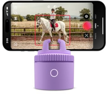 Pivo Equestrian Pod Standalone Auto Tracking Phone Holder, Face, Body & Horse Tracker, 360° Rotation, 6 Speed, Stand for Video Recording (Purple)
