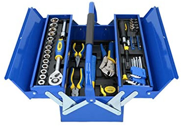 Cassetta Attrezzi Da Lavoro 64PZ Valigetta Portautensili in Metallo Kinzo