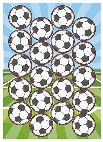 Football Edible Wafer Cake Cupcake Decorations Pack of 20 Dekora 145102