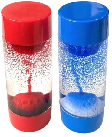Volcán Anti-Gravedad Líquido Temporizador Sensorial para Autismo, Necesidades Sensoriales, TDAH, Alivio del Estrés, Ansiedad. Juguete para Autismo y Necesidades Especiales. (Rojo)