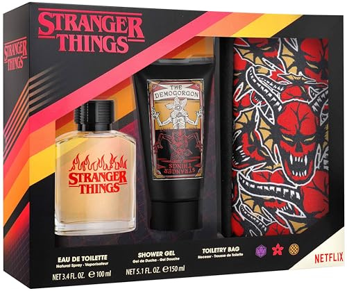 Stranger Things Estuche con EDT 100 ml, Gel de Ducha 150 ml y Neceser